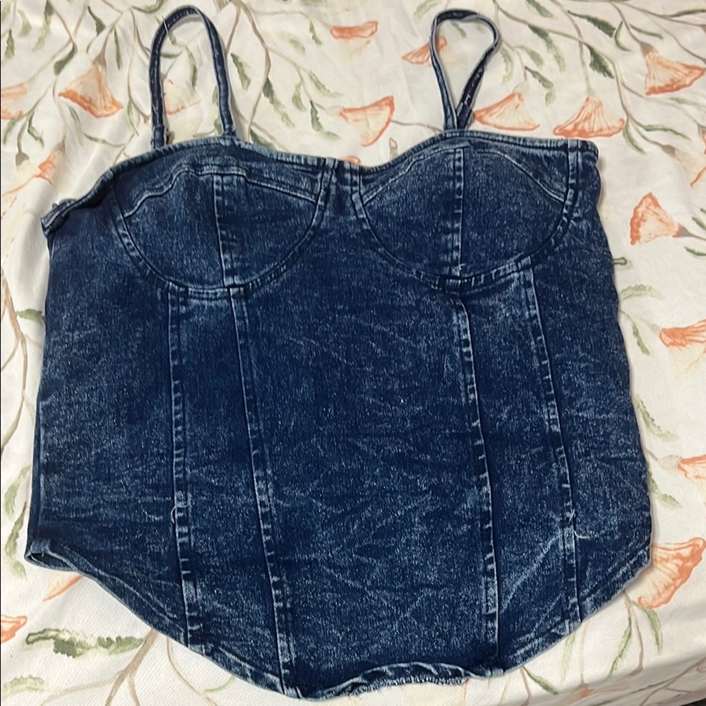 Blue crop top